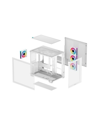 ქეისი CG530 4F Wh Deepcool - ITX/Micro-ATX/ATX , USB3.0×2、USB2.0×1 Side: 3×120mm Side: 3×120mm PWM+ARGB White