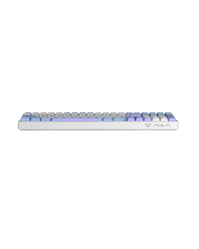 კლავიატურა AULA S100Pro - RGB / Rechargeable Wireless / Mechanical / Red Switch / White - Blue - Dark Purple