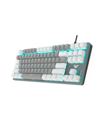 კლავიატურა AULA F3287 - RGB / Wired / Mechanical / Blue Switch / Grey/White 