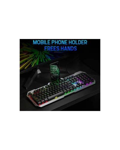 კლავიატურა AULA F2023 - RGB / Wired / Membrane / Grey/Black