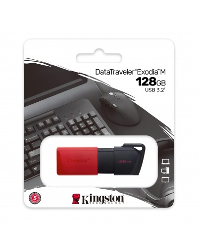 USB ფლეშ მეხსიერება / 128GB/ Kingston 128GB DataTraveler Exodia M USB 3.2 Gen1