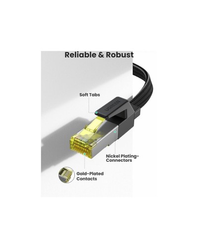 ქსელის კაბელი UGREEN NW189 / CAT7 U/FTP / Lan Cable / 3m / Black