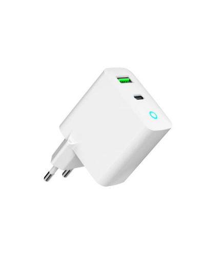 დამტენი - Gembird TA-UC-PDQC20L-W-01 / USB / Type-C / Fast Charger / 20W  