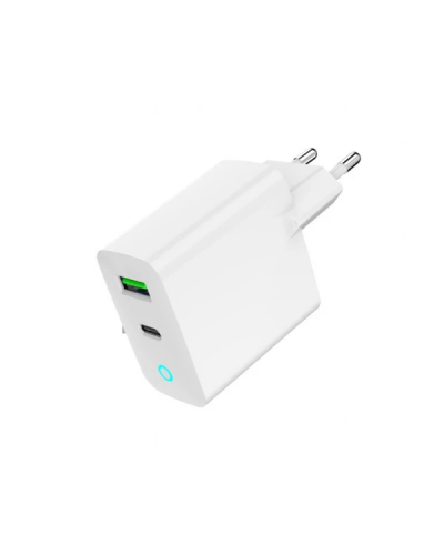 დამტენი - Gembird TA-UC-PDQC20L-W-01 / USB / Type-C / Fast Charger / 20W  