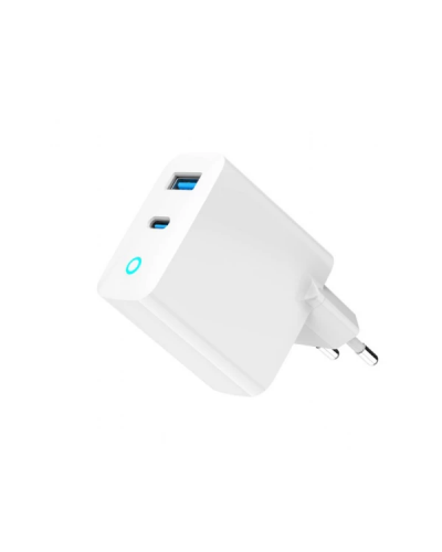 დამტენი - Gembird TA-UC-PDQC30L-W-01 / USB / Type-C / Fast Charger / 30W