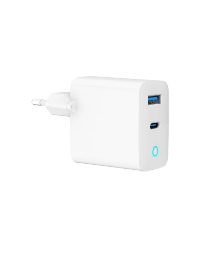 დამტენი - Gembird TA-UC-PDQC30L-W-01 / USB / Type-C / Fast Charger / 30W