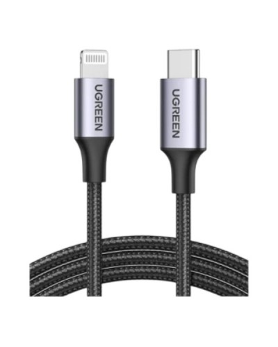 კაბელი - UGREEN 60760 / USB Type-C / Lightning / შავი / 1.5 მეტრი
