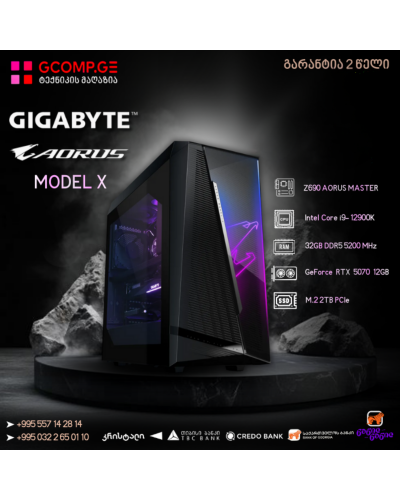 პერსონალური კომპიუტერი AORUS X 12th / CPU Intel Core i9- 12900K  /  Z690 DDR5 / RTX 5070 12GB / DDR5 32GB 5200MHz / SSD M.2 2TB