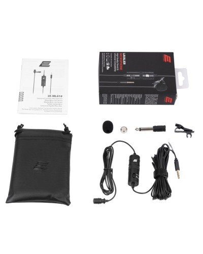 მიკროფონი 2E - Lavalier ML010 / 3.5 mm / Black