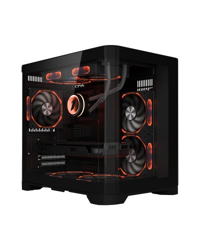 ქეისი 1STPLAYER UV5 / M-ATX-ITX / ARGB / შავი - UV5-BK-2FC7R-1FC7 