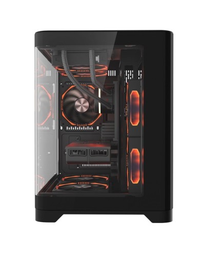 ქეისი 1STPLAYER UV5 / M-ATX-ITX / ARGB / შავი - UV5-BK-2FC7R-1FC7 