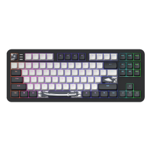 კლავიატურა - Dark Project Bushido / მექანიკური / სვიჩი: g3ms Moonstone — Pre-lubed / შავ-თეთრი / 87%