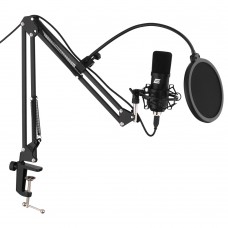 მიკროფონი სტრიმინგისთვის - 2E MPC011 / USB / Sensitivity: -38 dB / Frequency response: 30 Hz – 16 kHz / შავი