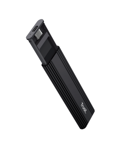 მყარი დისკის ქეისი trust 25806, M.2 NVMe SSD Enclosure Adapter, black