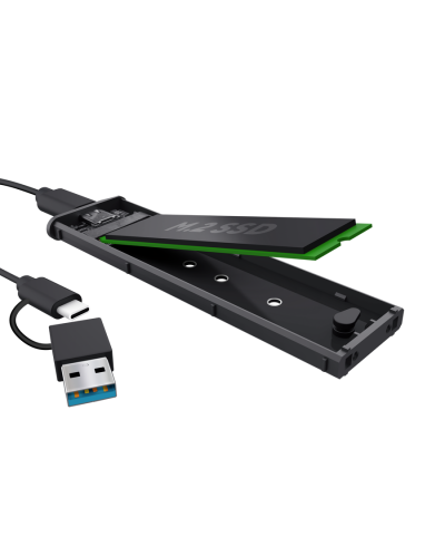 მყარი დისკის ქეისი trust 25806, M.2 NVMe SSD Enclosure Adapter, black