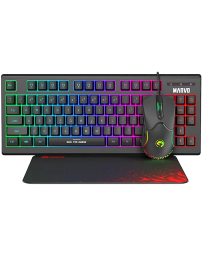 გეიმინგ ნაკრები - Marvo CM310 Loot 30 / კლავიატურა + მაუსი + მაუსპადი / USB / შავი