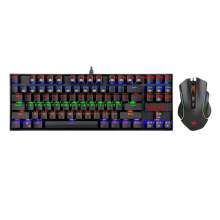 გეიმინგ ნაკრები - Redragon Kumara K552RGB-BA / კლავიატურა და მაუსი / RGB / Combo / სადენიანი / მექანიკური / Blue Switch / 87%