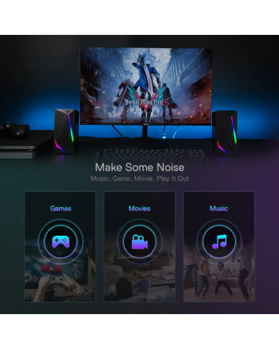 დინამიკი - Redragon GS510 Waltz / RGB / 2.0 / USB Powered / 6W