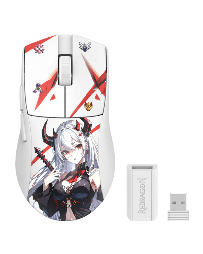 მაუსი – Redragon M916AK-PRO K1NG Pro / 2.4GHz Wireless / Bluetooth / USB-C / 26000 DPI / თეთრი / 42 გრამი