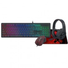 გეიმინგ ნაკრები - კლავიატურა და მაუსი / Redragon S107P-BA RGB 4-in-1 Combo / RGB / სადენით / 100%