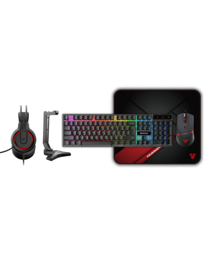 გეიმინგ ნაკრები -  Fantech Power P51 / კლავიატურა / მაუსი / მაუსპადი / ყურსასმენი და ყურსასმენის საკიდი / RGB / სადენით / Combo