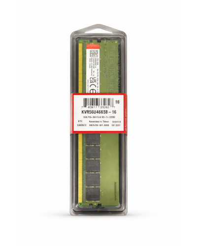 ოპერატიული მეხსიერება – Kingston 16GB / DDR5 / 5600MHz / CL46 / KVR56U46BS8-16 / DIMM