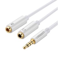 აუდიო კაბელი - UGREEN AV141 (10789) 3.5mm Male to 2 Female Audio Splitter Cable ABS Case White