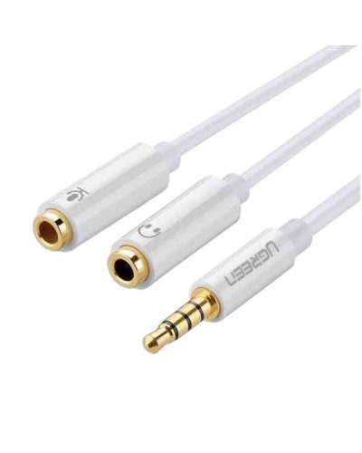 აუდიო კაბელი - UGREEN AV141 (10789) 3.5mm Male to 2 Female Audio Splitter Cable ABS Case White