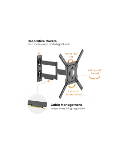 ტელევიზორის საკიდი - Vertex VX-TV-WM06 / 23"-65" / Full Motion