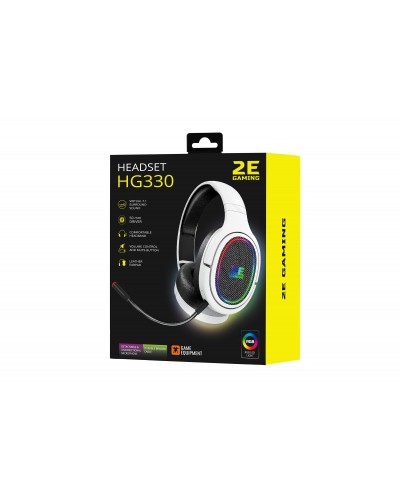 ყურსასმენი - 2E Gaming HG330 7.1 / USB / Over-Ear / RGB / White