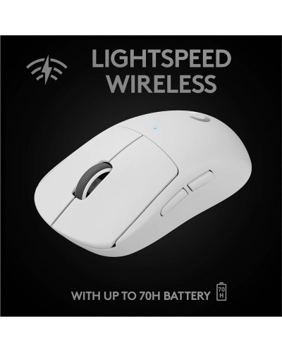 მაუსი - Logitech G PRO X SUPERLIGHT / უსადენო / 25,600 DPI / 63 გრამი / თეთრი