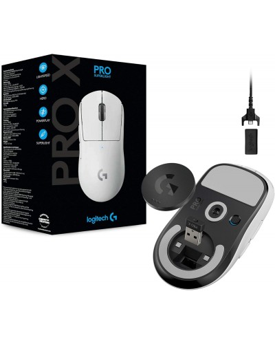 მაუსი - Logitech G PRO X SUPERLIGHT / უსადენო / 25,600 DPI / 63 გრამი / თეთრი