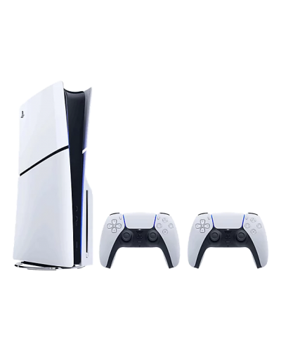 Sony PlayStation 5 - Slim CD Version / თეთრი / 2 ცალი DualSense Wireless Controller.