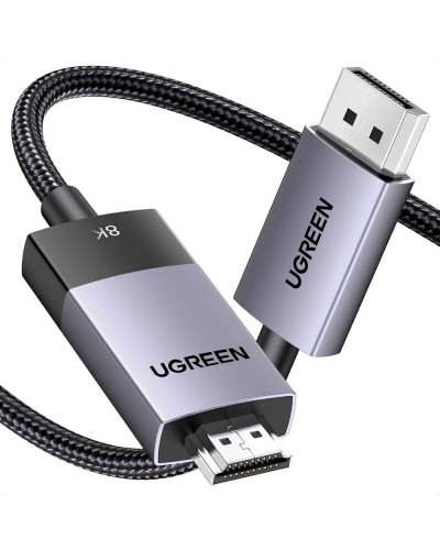 DisplayPort to HDMI კაბელი - UGREEN DP115 80397 / 8K Ultra HD (7680 × 4320) - 60Hz / 2 მეტრი / ნაცრისფერი