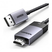 DisplayPort to HDMI კაბელი - UGREEN DP115 80397 / 8K Ultra HD (7680 × 4320) - 60Hz / 2 მეტრი / ნაცრისფერი