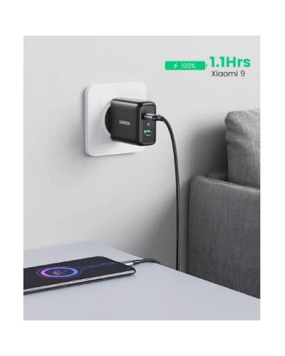 დამტენი - UGREEN CD161 (10216) / USB / Fast Charger / 36W / შავი