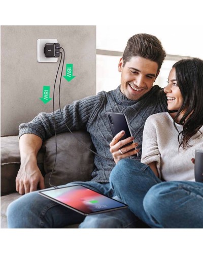 დამტენი - UGREEN CD161 (10216) / USB / Fast Charger / 36W / შავი