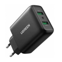 დამტენი - UGREEN CD161 (10216) / USB / Fast Charger / 36W / შავი
