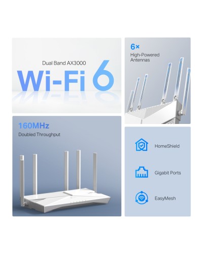 Wi-Fi როუტერი – TP-Link Archer AX56 / AX3000 / Wi-Fi 6 / Dual-Band