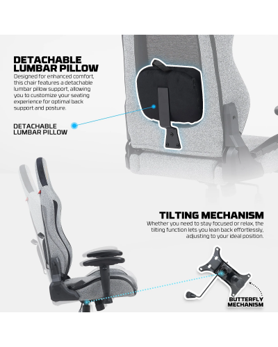 სავარძელი - Fantech GC195 / ნაცრისფერი