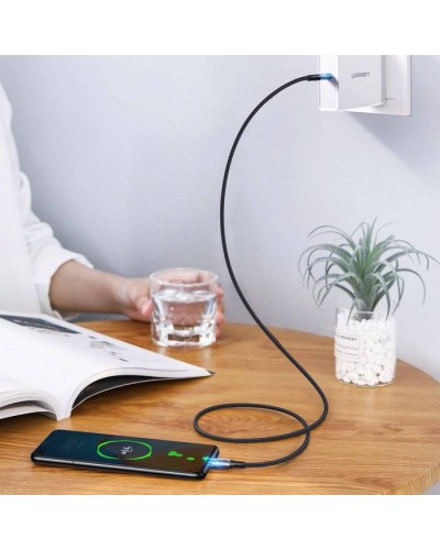 Type-C სადენი - UGREEN US316 (70429) / Type-C to Type-C / 100W / up to 480 მბ-წმ / შავი / 2 მეტრი