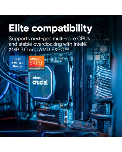 ოპერატიული მეხსიერება - Crucial Pro DDR5 32GB ( 2x16GB ) / 6400MHz / CL32