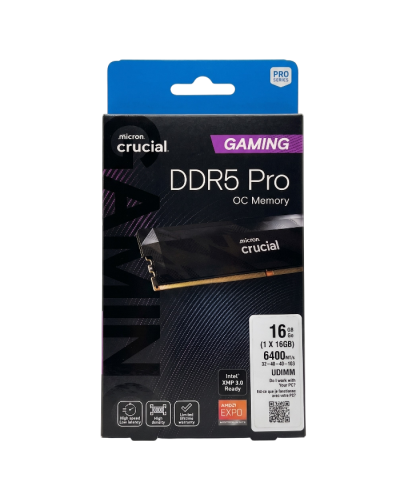 ოპერატიული მეხსიერება - Crucial Pro DDR5 16GB  / 6400MHz / CL32