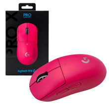 მაუსი - Logitech PRO X Superlight / უსადენო / HERO Sensor / 63 გრამი / 100–25,600 DPI / LIGHTSPEED / წითელი