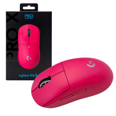 მაუსი - Logitech PRO X Superlight / უსადენო / HERO Sensor / 63 გრამი / 100–25,600 DPI / LIGHTSPEED / წითელი