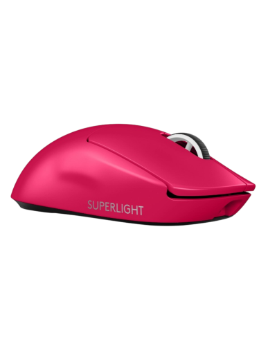 მაუსი - Logitech PRO X Superlight / უსადენო / HERO Sensor / 63 გრამი / 100–25,600 DPI / LIGHTSPEED / Magenta