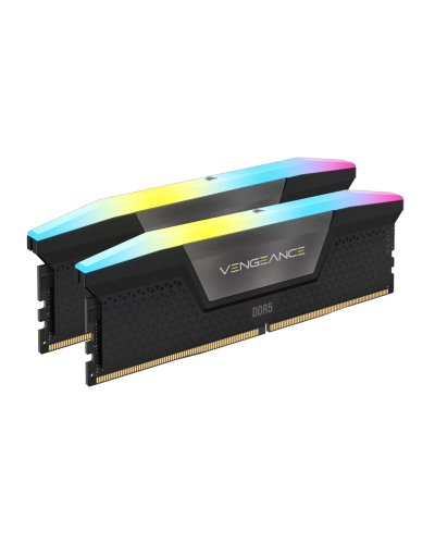 ოპერატიული მეხსიერება – CORSAIR VENGEANCE RGB 64GB (2x32GB) / DDR5 / 6400MHz / CL32 / RGB / შავი