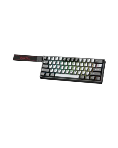 კლავიატურა - AULA WIN60 HE Pro / RGB / მექანიკური / სადენიანი / USB Type-C / სვიჩი: Meteor Magnetic / ნაცრისფერი / 60%