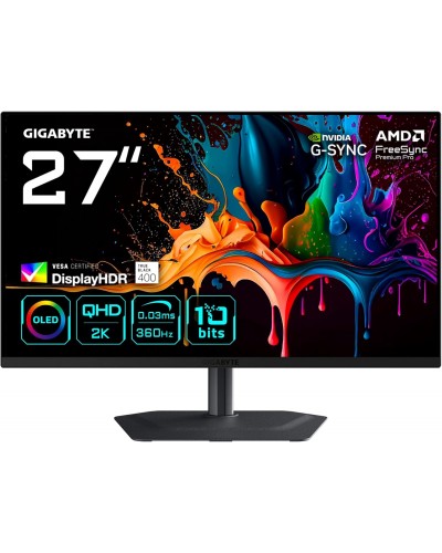მონიტორი - Gigabyte MO27Q3 / 27" / QD-OLED / 0.03ms / 360Hz / 2K QHD