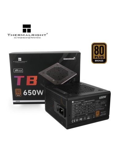 კვების ბლოკი - Thermalright TR-TB650S / 650W / 80 PLUS Bronze / ATX / შავი